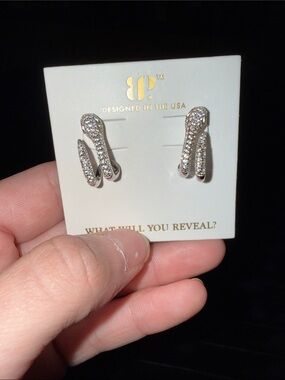 bp Silver snake Stud Earrings